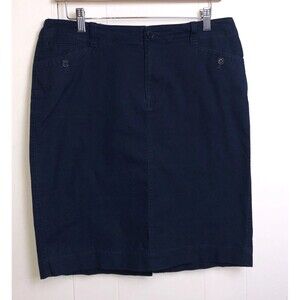 Lauren Ralph Lauren A-line Skirt Size 10 Blue Knee Length Pockets Belt Loops